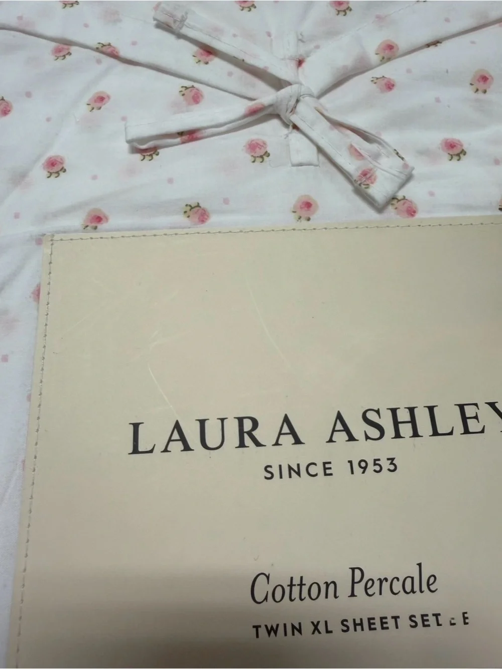 SWEET CONFECTION PINK Laura Ashley Floral Twin XL Sheet Set ~ Dainty Roses